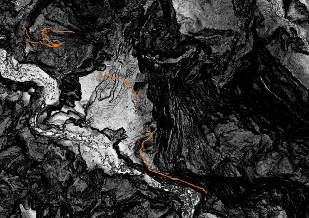 Le tracé de la «route coloniale» repéré grâce à la technologie du LiDAR.