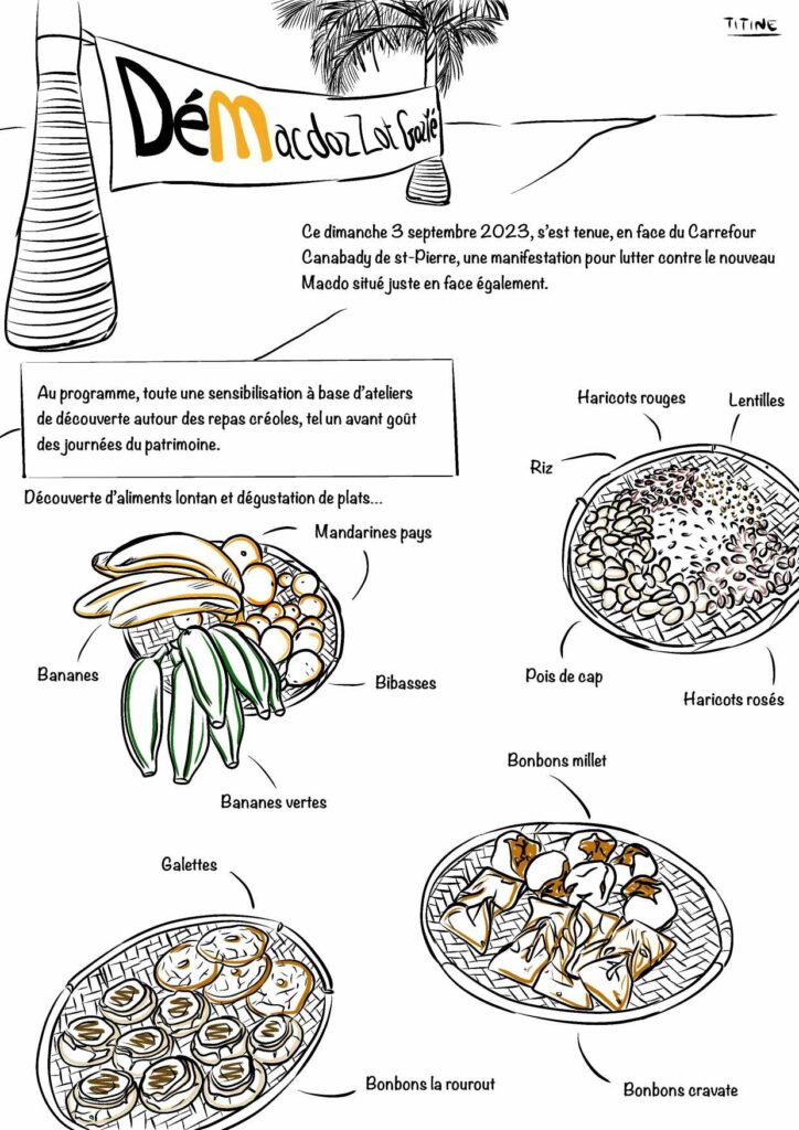 collectif goutanou manifestation fast-food illustration Eglantine Vitry Titine