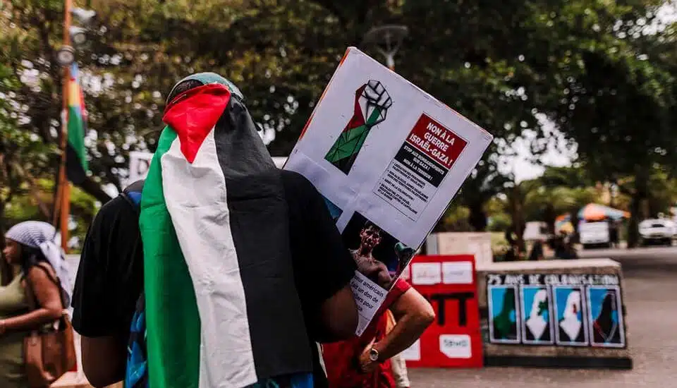 Manifestation contre la guerre à Gaza, Saint-Pierre, le 30 mars 2024.