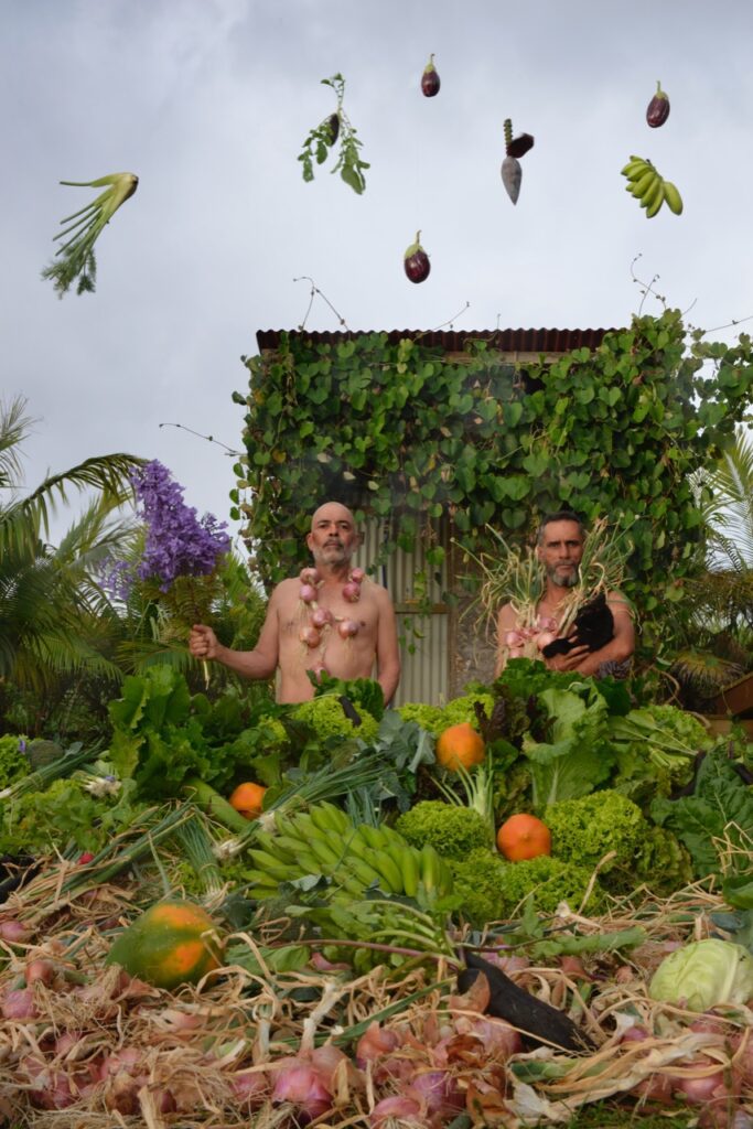 Kako et Stéphane Kenklé, artistes et agriculteurs, zour d'bazar