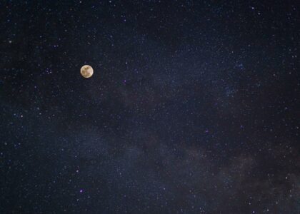 Lune et ciel, étoiles, astrologie