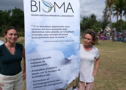 Moea Latrille présidente BioMA Céline Leroudic fresque de la biodiversité