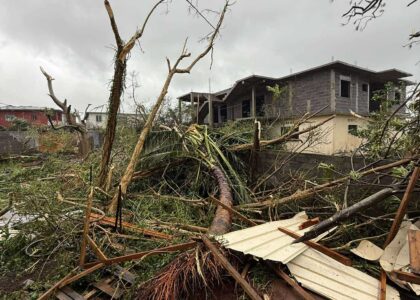 Cyclone Chido à Mayotte, dégâts de Tsingoni. Photo : Tom-Lou Cellier