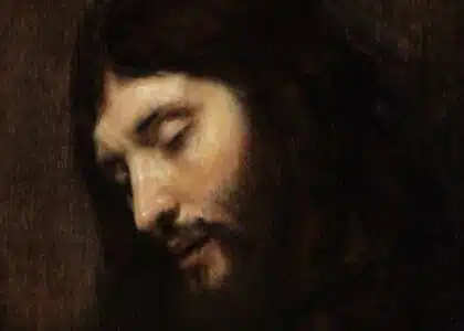Tête du Christ (1648). Rembrandt aimait à peindre Jésus en homme ordinaire. Au sommet de son art, il exécutera plus de vingt portraits de ce type.